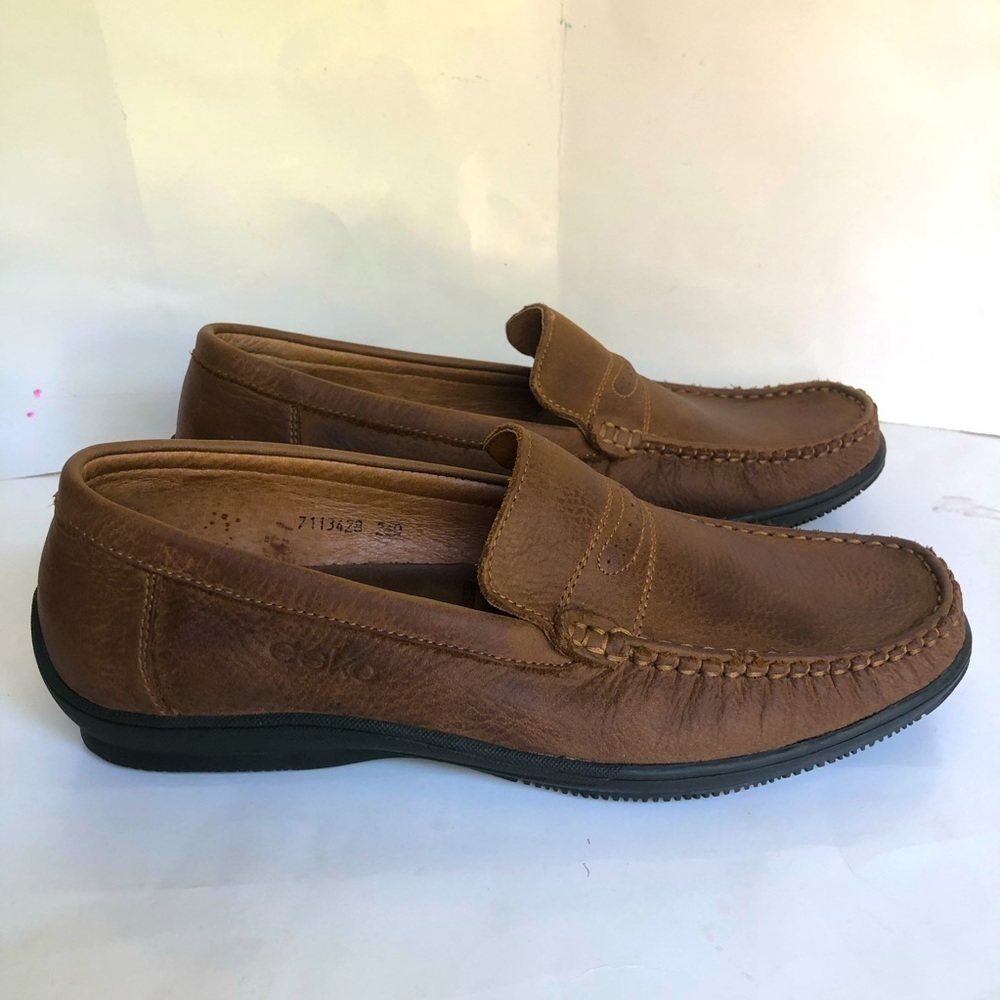 Esko Men’s Leather Slip On Loafers Moccasin Size 11